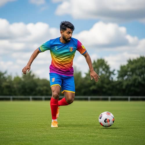 Professional Football Player in Motion | South Asian Descent