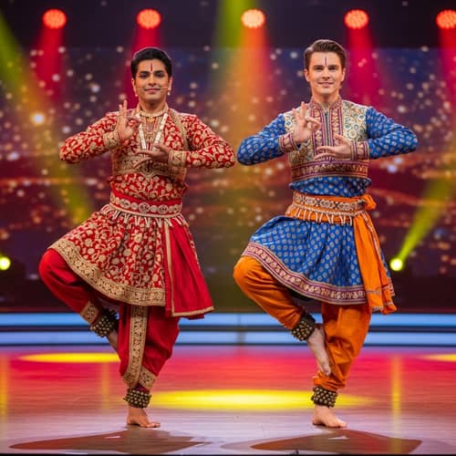 Celebrity Dance Performance: Phenomenal Duo in Vibrant Outfits