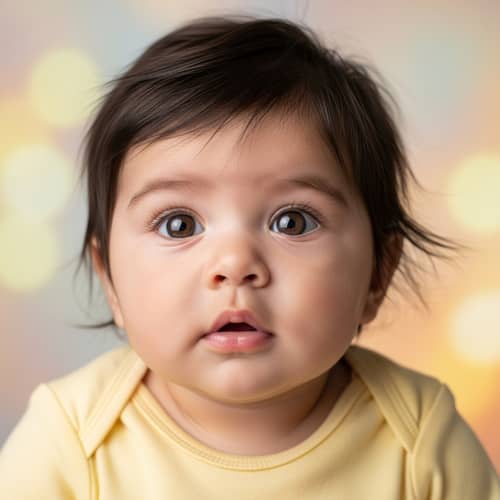 Adorable Hispanic Baby in Pastel-Colored Onesie | Baby Portrait
