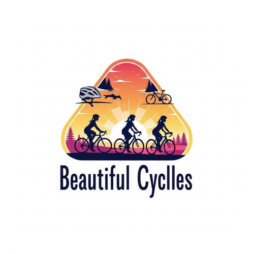Beautiful Cyclists Logo Design | Creative Logo for Biking Enthusiasts