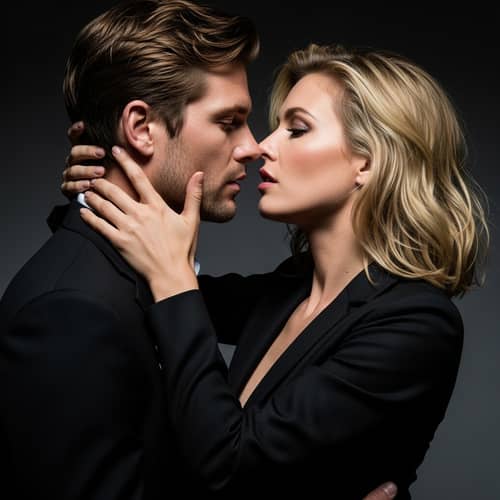 Australian Man Embraces Female Pop Artist in Newton-Inspired Photo