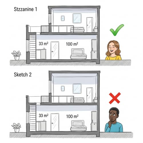 Mezzanine Apartment Sketches: Architectural Plans with Unique Shift