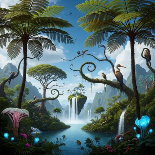 Surrealistic Amazon Rainforest Landscape - Imaginative Journey