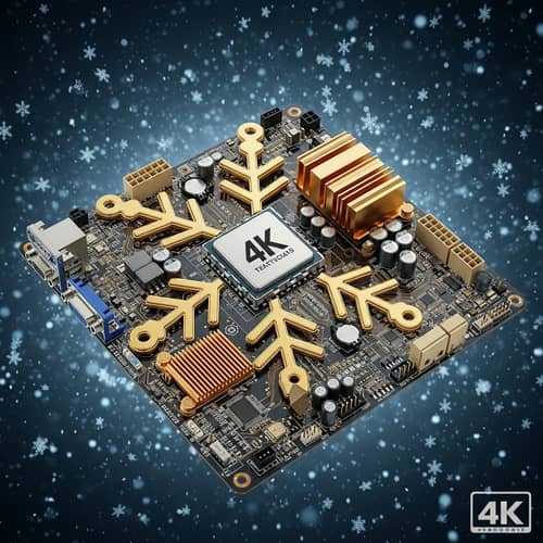 Luxurious Golden Motherboard in 4K Resolution