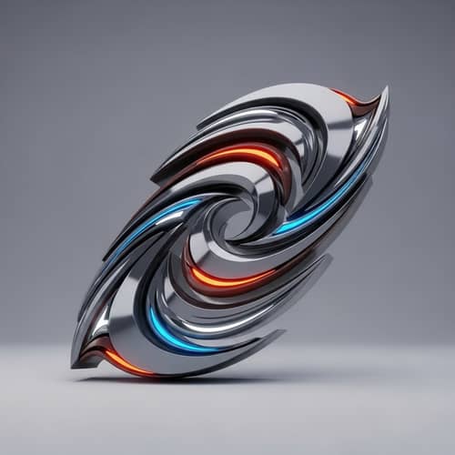 Futuristic 3D Modeling Logo with Dynamic Geometric Shapes