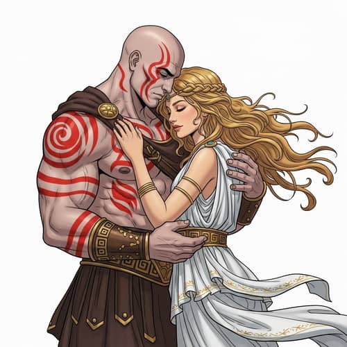Kratos and Aphrodite: Mythical Embrace