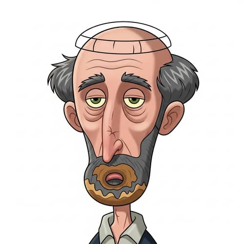 Cartoon Character with Pepper-and-Salt Hair - Early 20th Century Style
