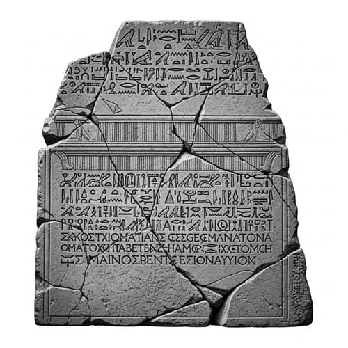 Rosetta Stone - Ancient Artifact with Hieroglyphics & Greek Inscriptions