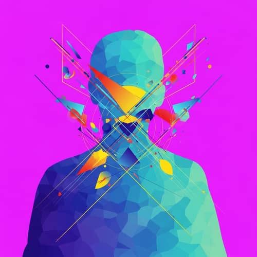 Abstract Person Art: Geometric Silhouettes & Vivid Colors