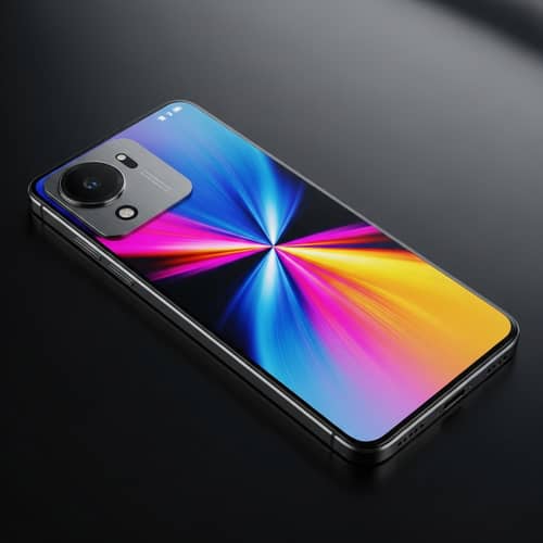 Modern Smartphone with Vibrant Screen and Sleek Design