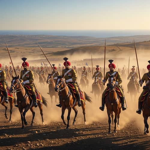 Historic Battle of Haifa: Jodhpur Lancers Charge in Sunset