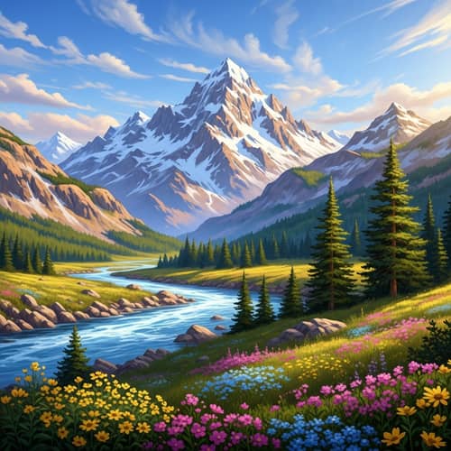 Majestic Snow-Capped Mountain Landscape | Nature's Beauty