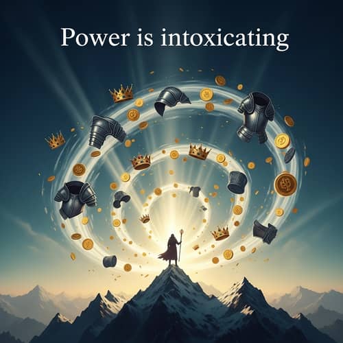 Intoxicating Power: Symbolic Mountain Peak Scepter Scene