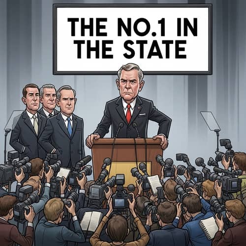 The No.1 in the State - Cartoon Politics on Podium