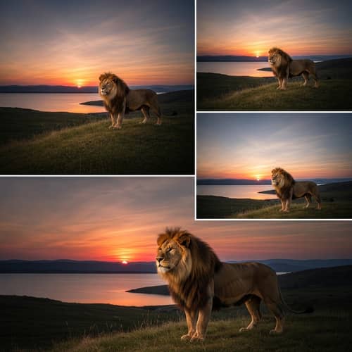 Majestic Lion in Neo-Romantic Setting | Stunning Imagery