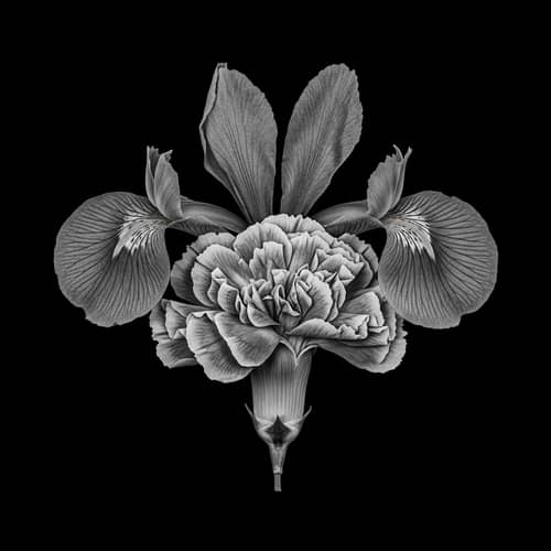 Detailed Monochrome Flower Photo | HDR Quality on Black Background