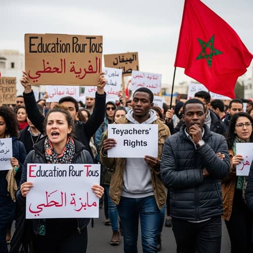 Teachers' Rights Protest in Morocco: Diverse Manifestations