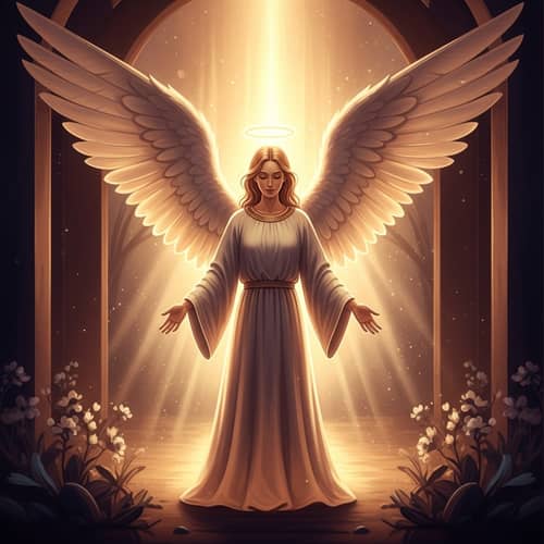 Angel of Light - Radiant Figure in Tranquil Locale