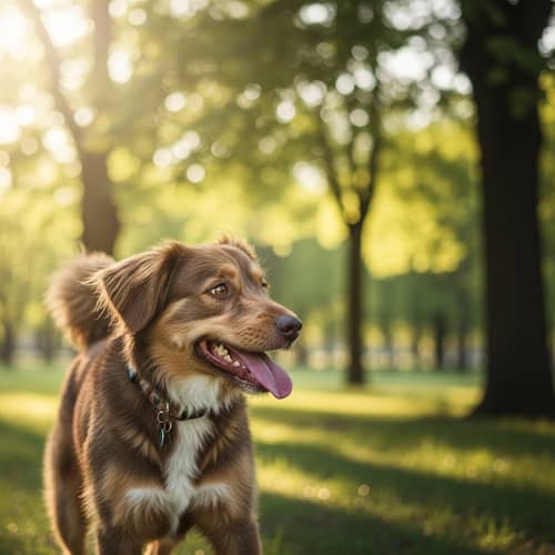 Playful and Friendly Dog in Lush Park