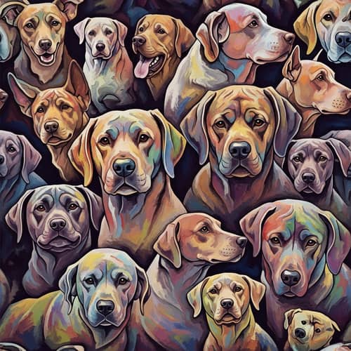 Abstract Dogs Art - Vibrant Canine Imagery