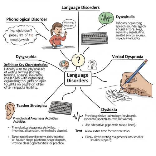 Mind Map: Language Disorders and Teaching Strategies
