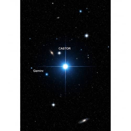 Castor Star in Gemini Constellation: Brightness and Blue Color