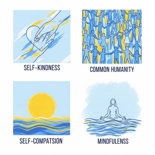Self-Compassion Graphics for Healing: Kindness, Unity, Mindfulness