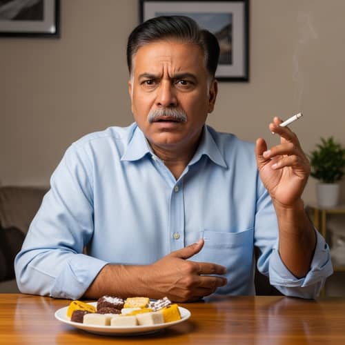 South Asian Man Suffering Heart Attack - Domestic Scene