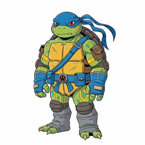 Mutant Red-Eared Slider Turtle - Lime Green Skin, Mustard Yellow Plastron