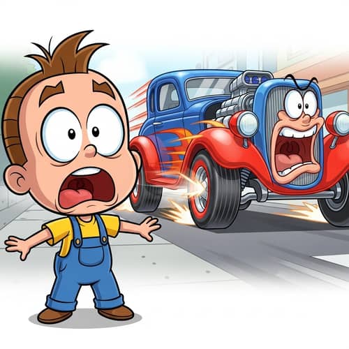 Shocking Encounter: Child Faces Speeding Car