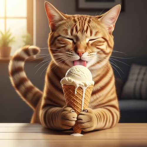 Cute Cat Eating Ice Cream | Sweet Delight
