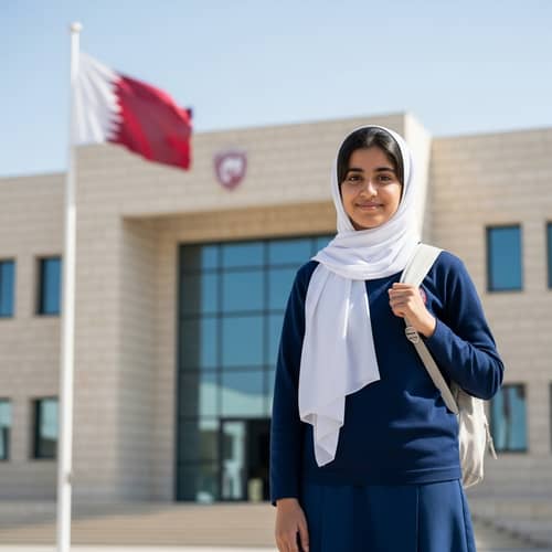 Schoolgirl Portrait in Qatar: Authentic Imagery for High School Students
