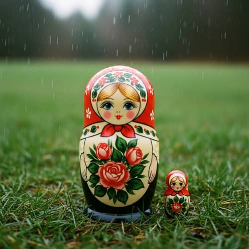 Russian Nesting Doll in Serene Spring Nature | Cinematic Lighting