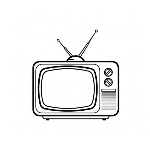 Vintage Tube TV Logo Design in Black and White