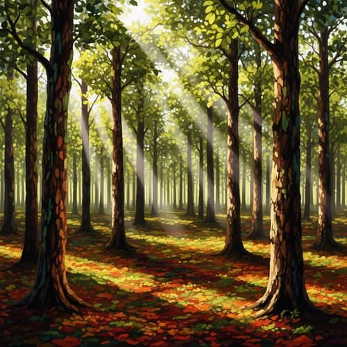 Abstract Forest: Symphony of Color and Texture