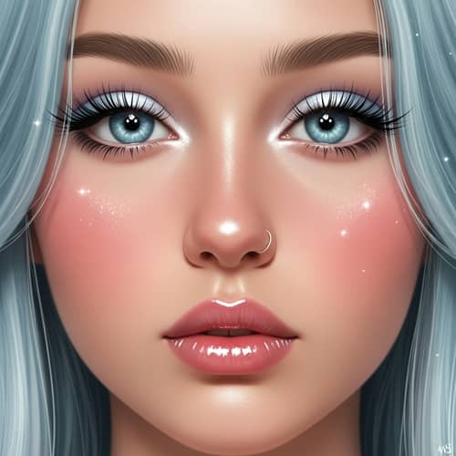 Icy Eyes Avatar with Blush and Shine | Harmonious Visual Appeal Icy Eyes Avatar with Blush and Shine | Harmonious Visual Appeal