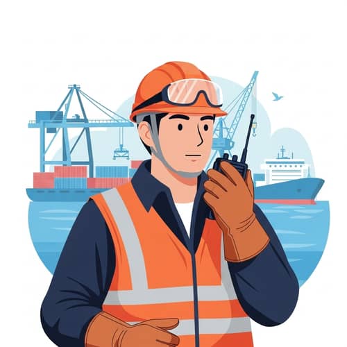 Port Operator Icon: Port Worker Illustration
