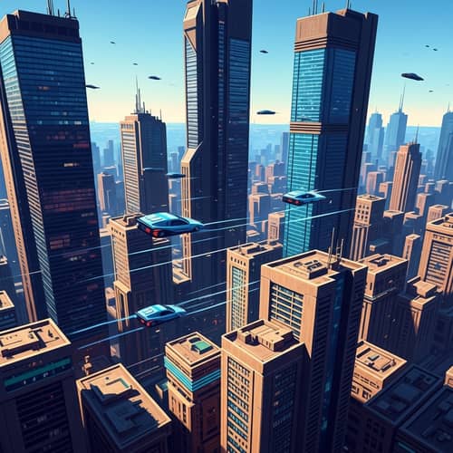 Futuristic Cityscape Digital Painting | Innovative Cyberpunk Art
