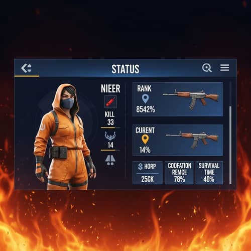 Hypothetical Battle Royale Game Status Screen Illustration