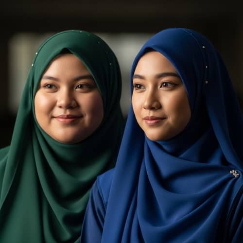 Malaysian Students in Hijabs: Serene Academic Life