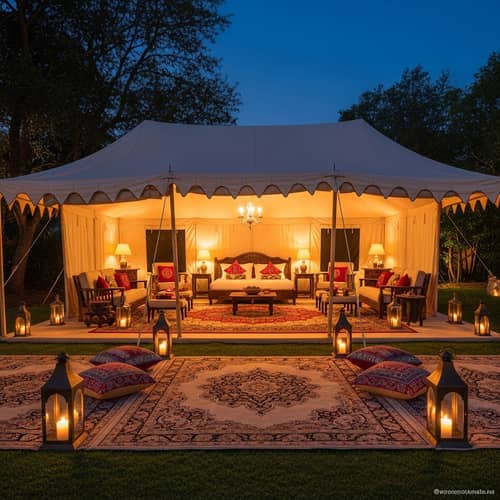 Luxurious Outdoor Tent with Elegant Decor
