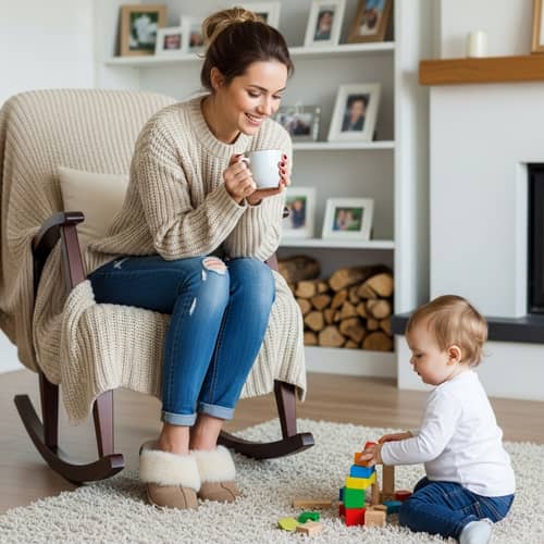 Warm Motherhood Moment: Cozy Tea Time with Toddler