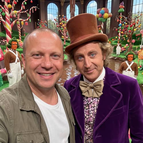 Ultra-Realistic Willy Wonka Portrait Selfie