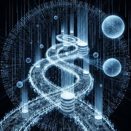 Abstract Technology Visualization | Digital Circuits & AI Nodes