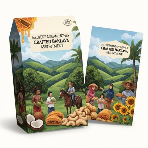 Mediterranean Honey-Crafted Baklava Assortment Inspired by Indonesian Cultures