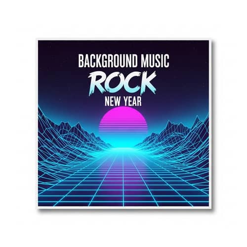 Festive Rock-Themed CD Cover with New Year's Celebration Vibes