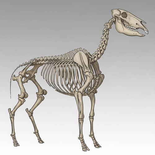 Detailed Equine Skeleton Illustration