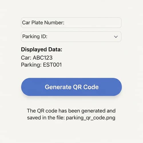 User Interface for Parking QR System | Design & Generate QR Code