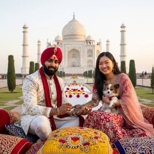 Splendid Asian Wedding Celebration near Taj Mahal