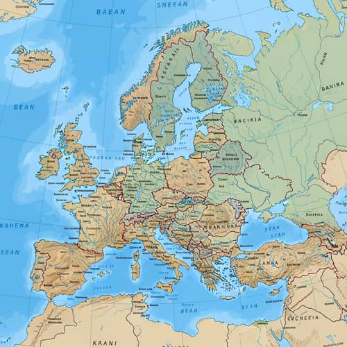 Detailed Map of Europe: Countries, Borders, Cities & Topography